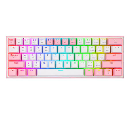 Teclado Redragon K616 Fizz Pro White/Pink SP